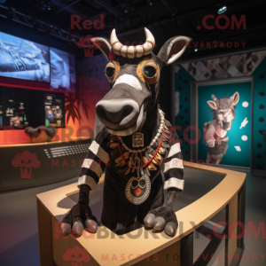 Black Okapi mascot costume...