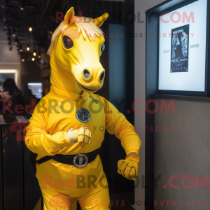 Yellow Horse mascot costume...