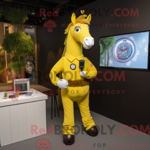 Yellow Horse mascot costume...