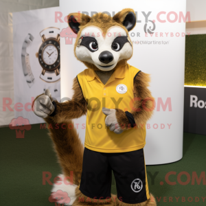Gold Badger maskot kostume...