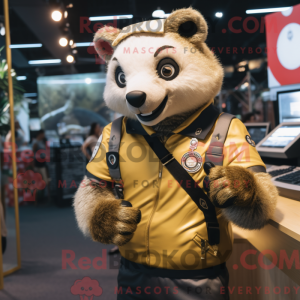 Gold Badger maskot kostume...