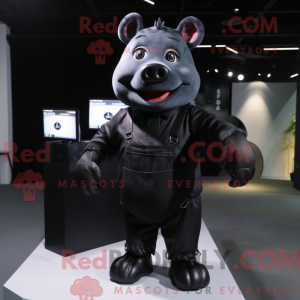 Black Pig mascot costume...