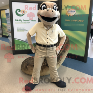 Tan Titanoboa maskot kostym...