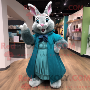 Teal Wild Rabbit mascot...