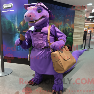 Purple Komodo Dragon mascot...