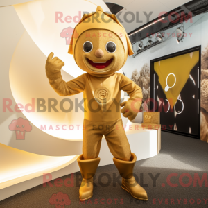 Gold Acrobat mascot costume...