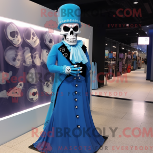 Blue Skull-maskotdraktfigur...