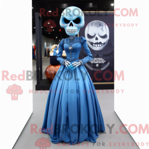 Blue Skull-maskotdraktfigur...