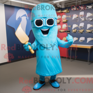 Cyan Knife Thrower maskot...