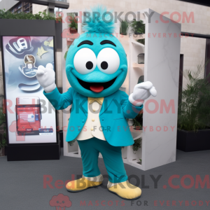 Teal Ramen-mascottekostuum...