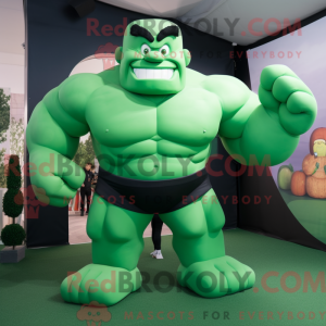 Green Strongman mascot...