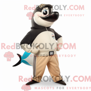Beige Killer Whale mascot...