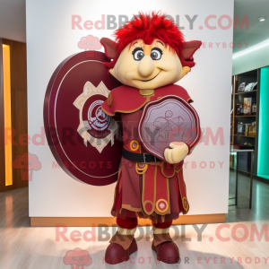 Maroon Celtic Shield mascot...