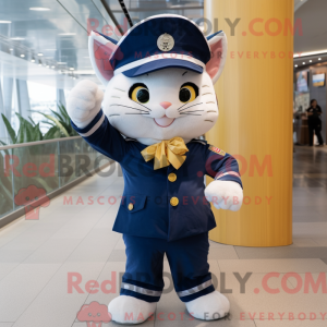 Navy Cat maskot kostume...