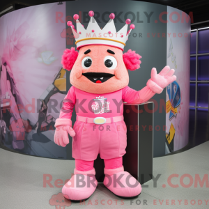 Pink King mascot costume...