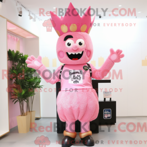 Pink King mascot costume...