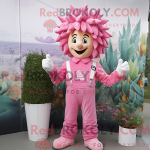 Pink King mascot costume...