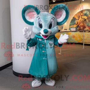 Blågrøn mus maskot kostume...
