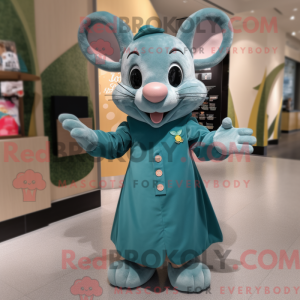 Blågrøn mus maskot kostume...