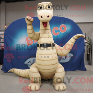 Beige Brachiosaurus maskot...