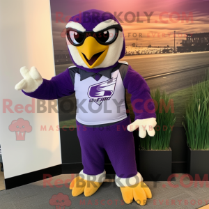 Lilla Falcon maskot kostume...