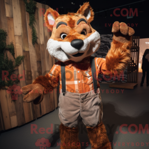 Rust Lynx mascot costume...