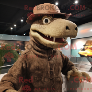 Brun krokodille maskot...