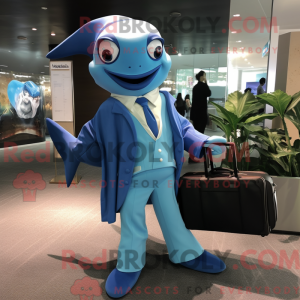 Blue Manta Ray mascot...