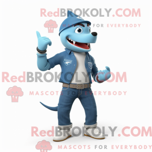 Sky Blue Shark maskot...