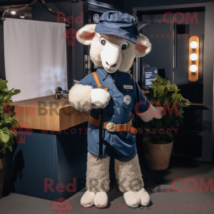 Navy Sheep mascot costume...