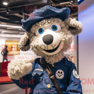 Navy Sheep maskot kostume...