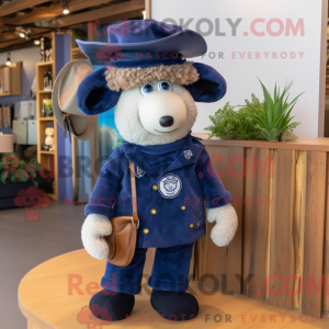 Navy Sheep maskot kostume...