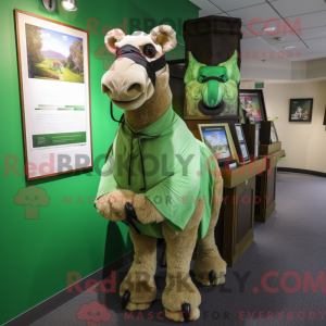 Green Camel mascot costume...
