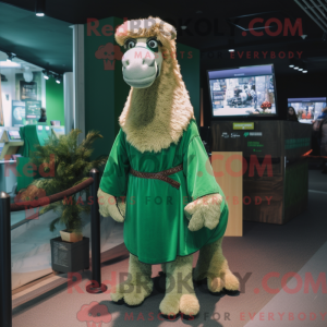 Grøn Camel maskot kostume...