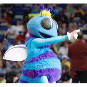 Modré a bílé létající hmyz létat maskot - Redbrokoly.com