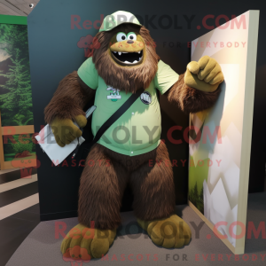 Grøn Sasquatch maskot...