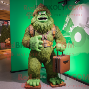 Grøn Sasquatch maskot...