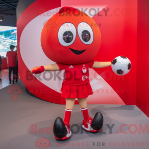 Red Soccer Ball maskot...