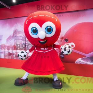Red Soccer Ball mascot...