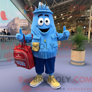 Blue French Fries mascot...