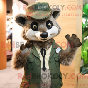 Olive Raccoon mascot...