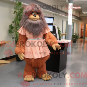 Peach Sasquatch Maskottchen...