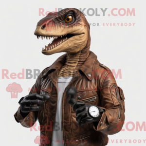 Brown Velociraptor mascot...