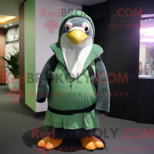 Grøn Penguin maskot kostume...
