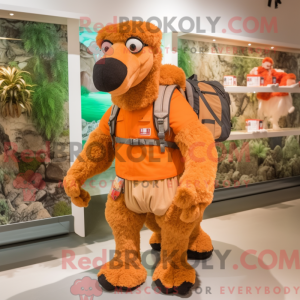 Orange Camel maskot kostyme...