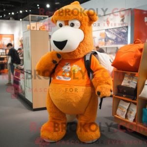Orange Camel maskot kostume...