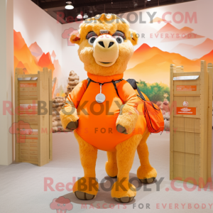 Orange Camel mascot costume...