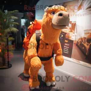 Orange Camel mascot costume...