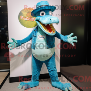 Turkis krokodille maskot...