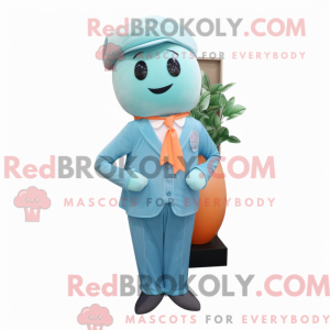 Cyan Apricot mascot costume...